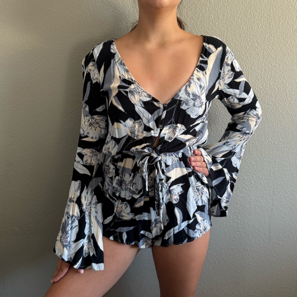 Billabong Monochrome Floral Romper